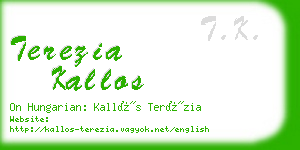 terezia kallos business card